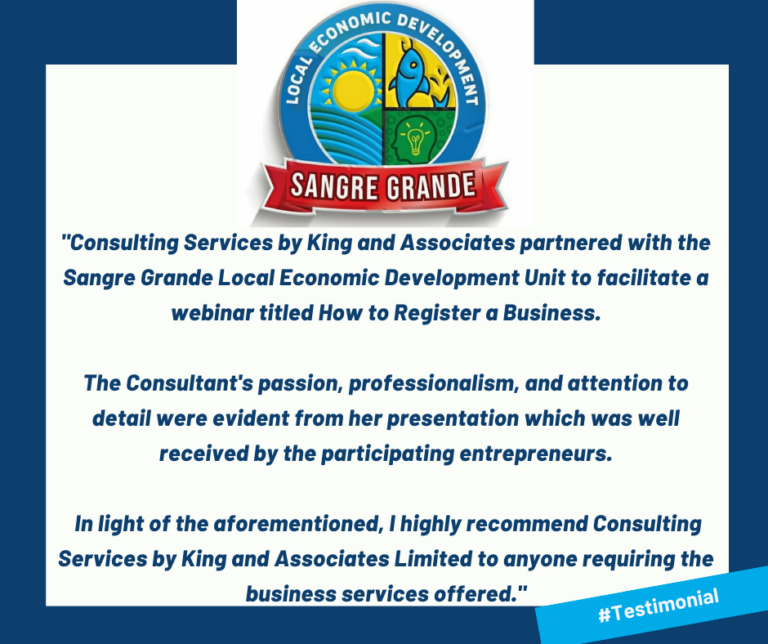 Testimonial for Consulting Services by King and Associates Limited