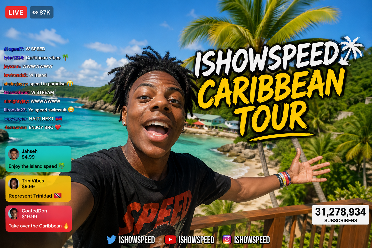 Image showing IShow Speed Caribbean Tour